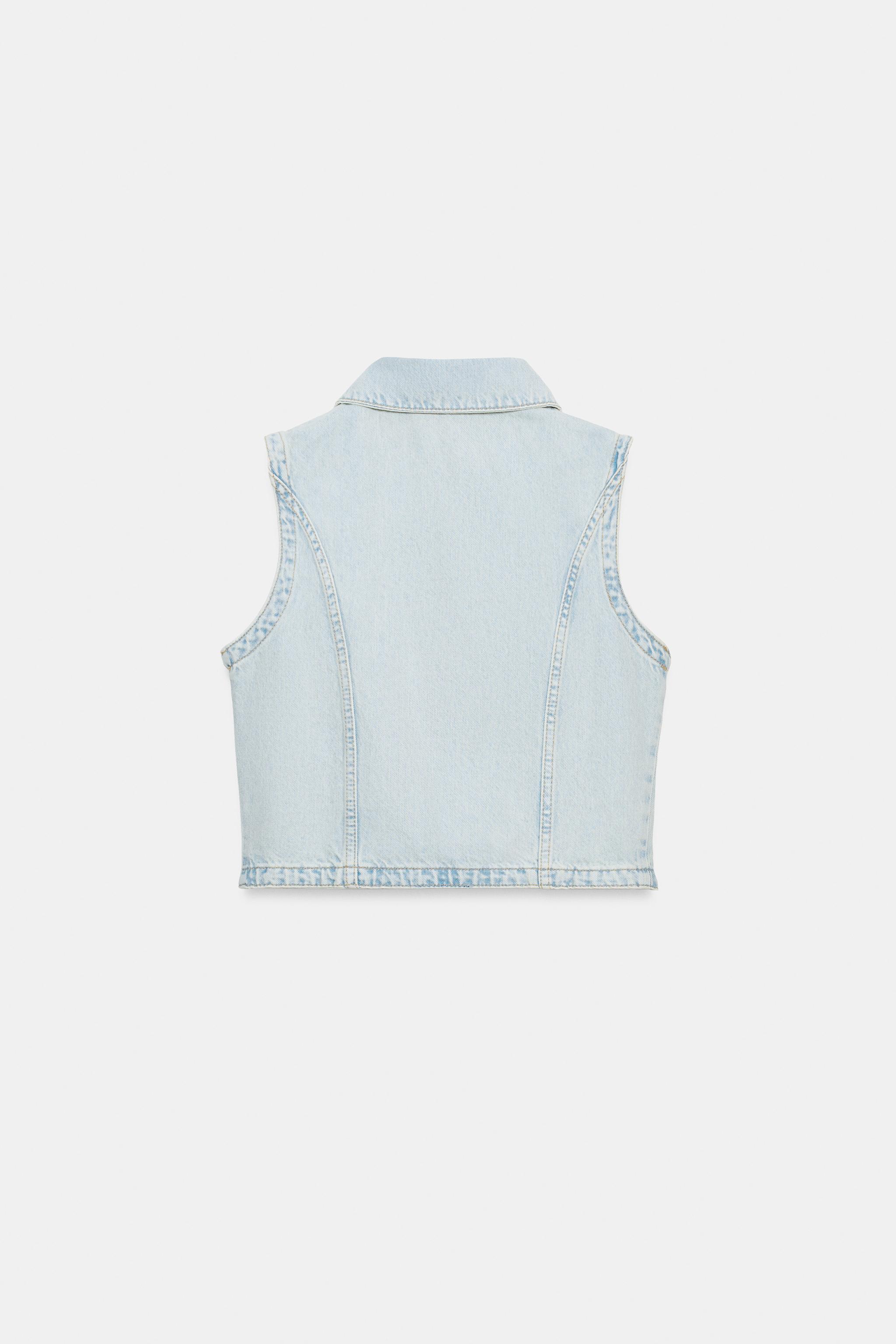 GILET COURT EN DENIM Z1975